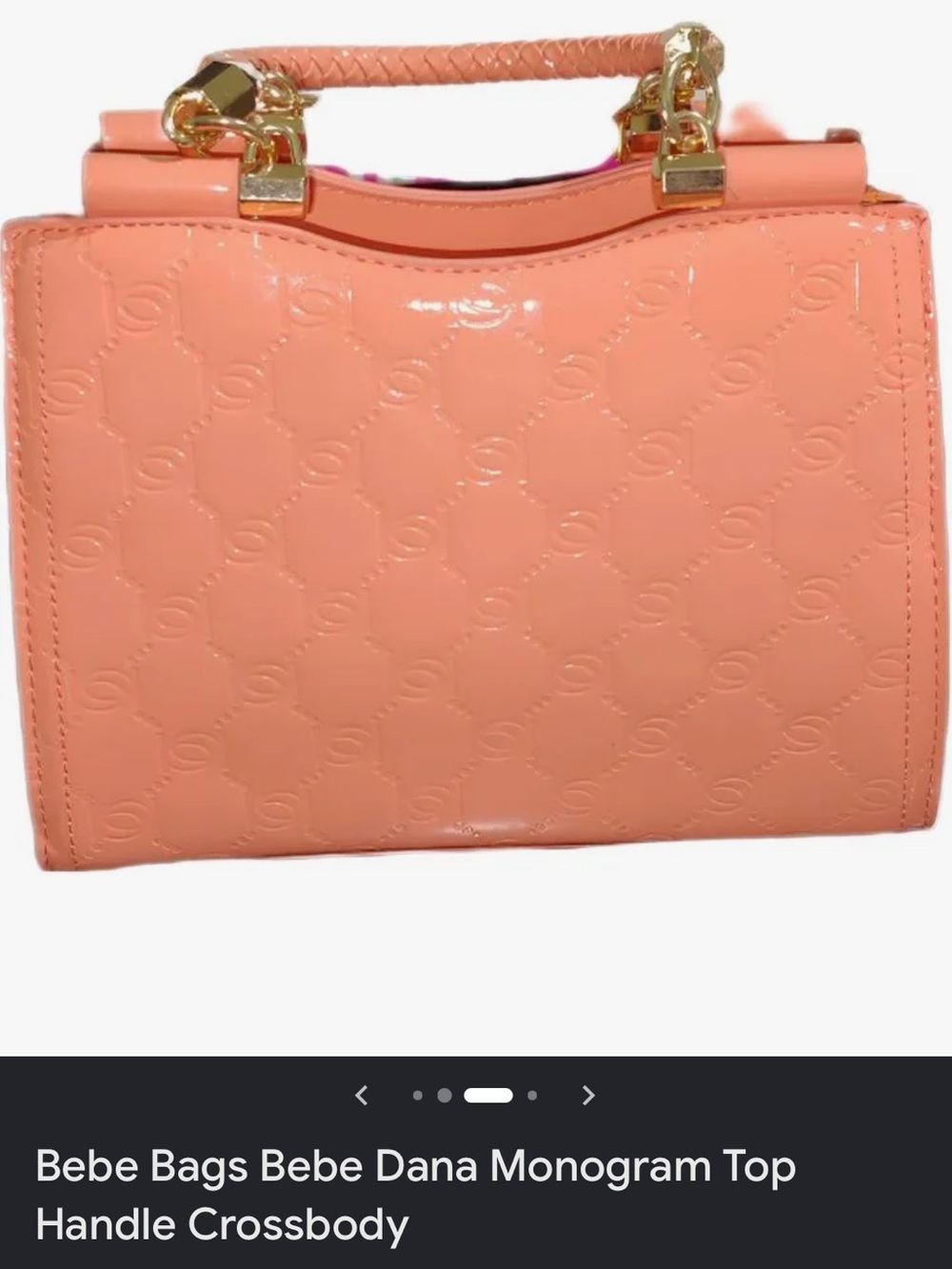 bebe Peach Monogram Top-Handle Crossbody - Picture 4 of 4